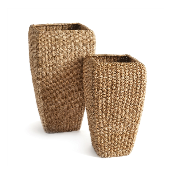 Seagrass Tall Square Planter - Thumbnail 2