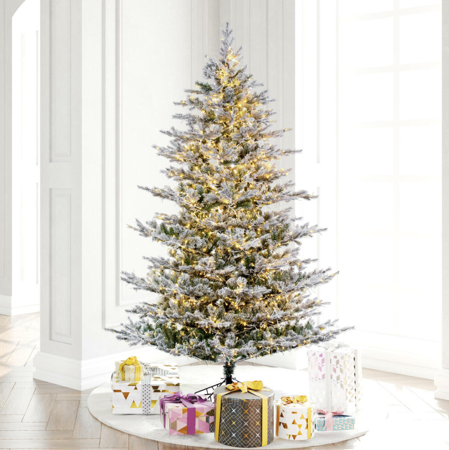 7.5' Flocked Kiana Tree - 13 Hub Lane   |  Christmas Trees