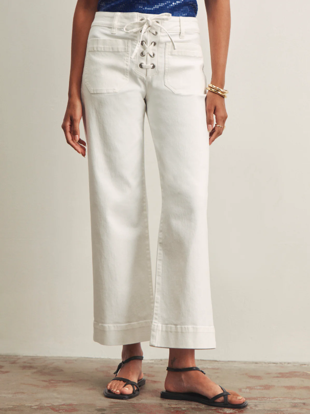 Lace Up Mariner Pants, Chalk