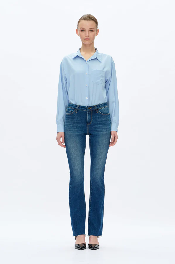 Low Rise Bootcut Jeans, Dark Blue - 13 Hub Lane   |  Bootcut Jeans