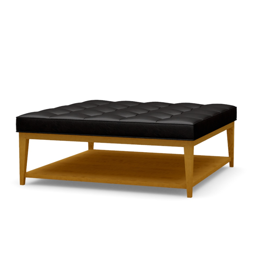 Mikala Leather Ottoman - 13 Hub Lane   |  Cocktail Ottomans