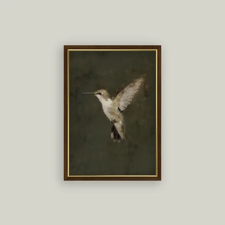 Hummingbird on Green
