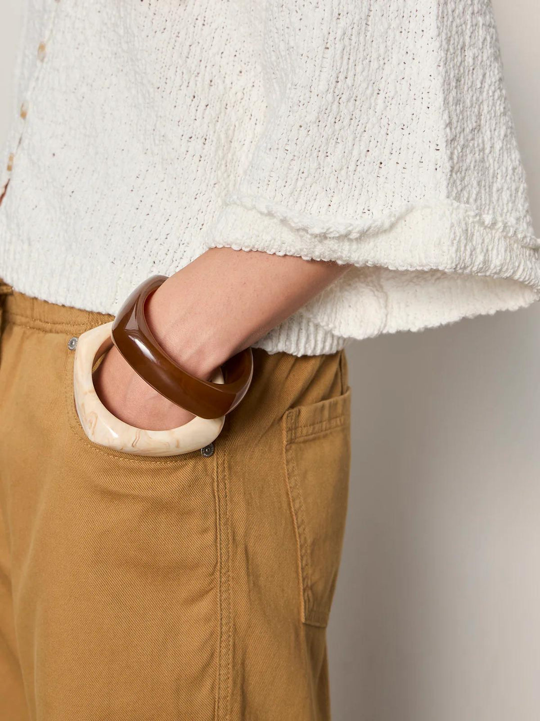 I'm Yours Button-Up Sweater, Chalk