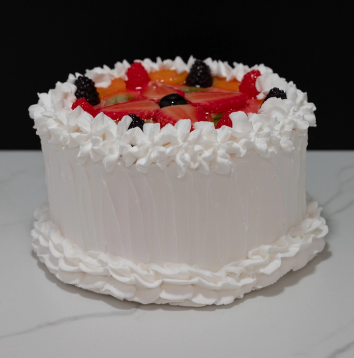 Small Vanilla Frosted Cake w/ Fruit