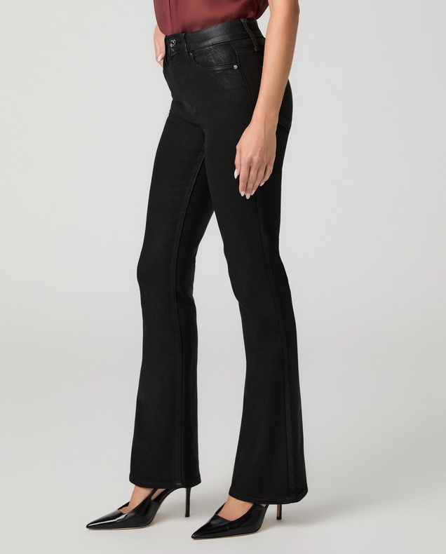Paige High Rise Laurel Canyon 32" Bootcut Jean, Black Fog Luxe Coating