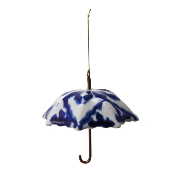 Hand-Painted Stoneware & Metal Umbrella Ornament - 13 Hub Lane   |  Vintage Inspired Ornaments
