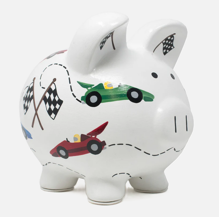 Vroom Race Car Large Piggy Bank