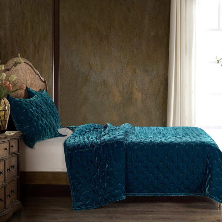Stella Faux Silk Velvet, Teal - 13 Hub Lane   |  
