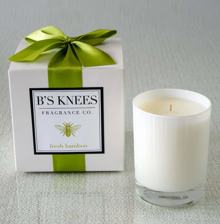 B's Knees 1-Wick White Glass Candle