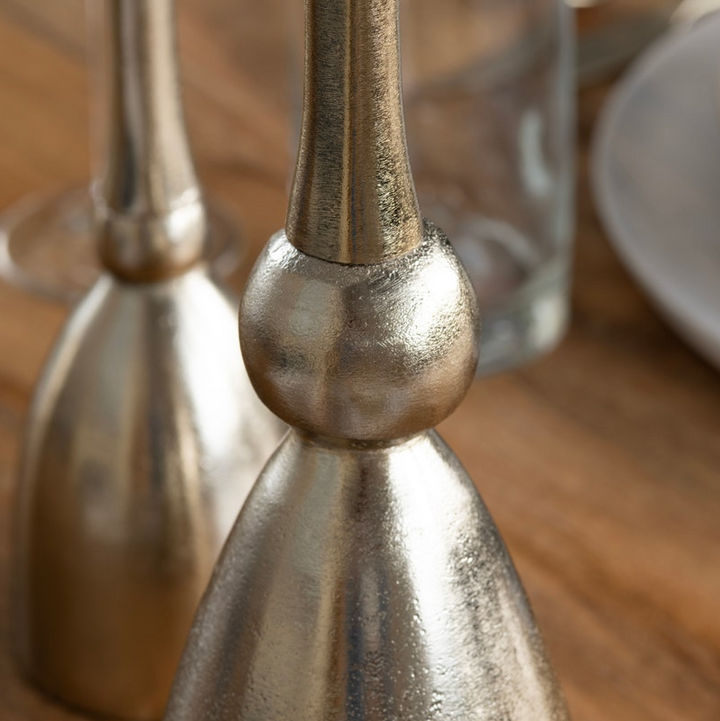 Triton Pillar Candle Holder, Silver