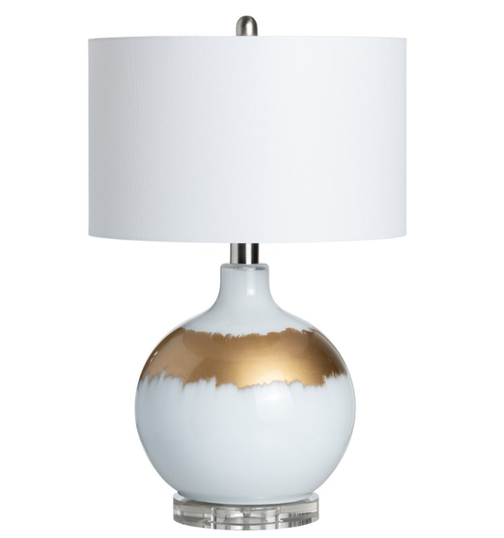 Dana Reverse Painted Table Lamp, White Gold - 13 Hub Lane   |  