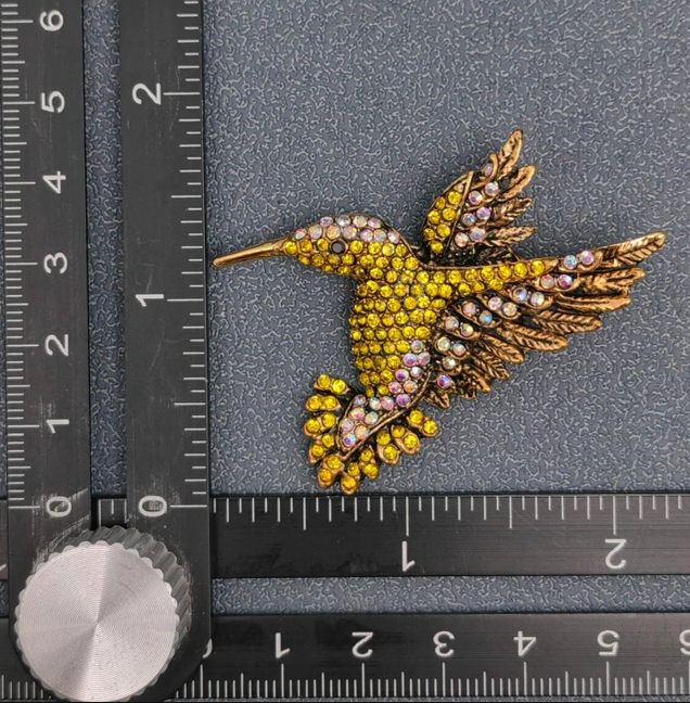 Rhinestone Hummingbird Brooch - 13 Hub Lane   |  