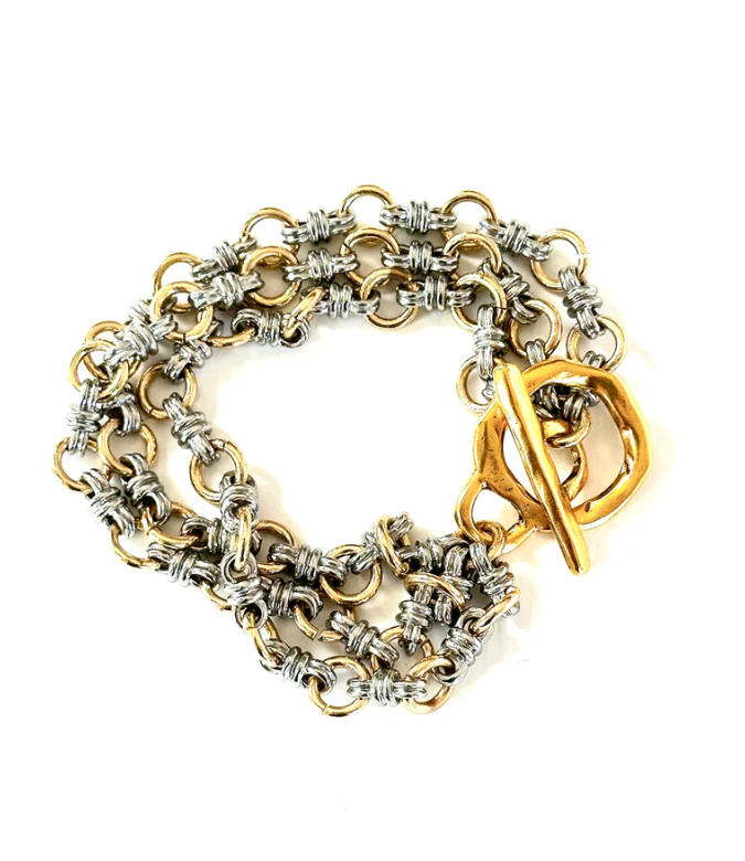 CV Designs Triple Links Toggle Bracelet