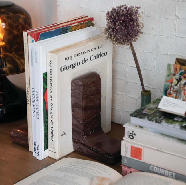 Chocolate Marble L-Shaped Bookend