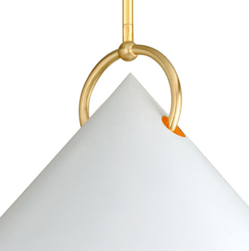 Charm 1 Light White & Gold Leaf Pendant - Thumbnail 2