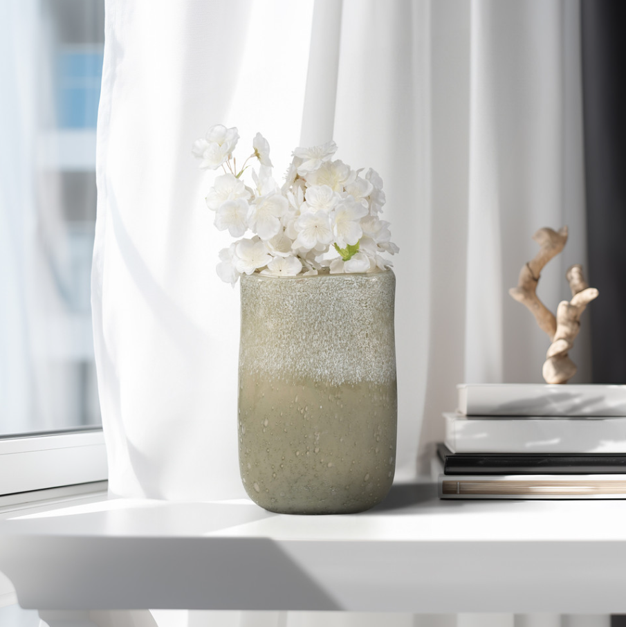 Mia Medium Green Glass Vase - Thumbnail 3