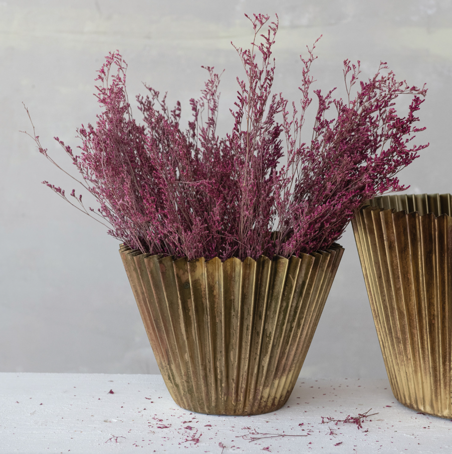 Fluted Metal Planter - 13 Hub Lane   |  