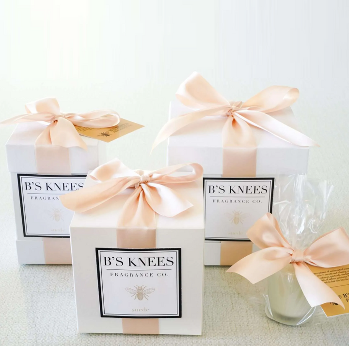 B's Knees 2-Wick White Glass Candle