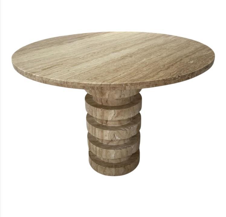 Turin Travertine Dining Table