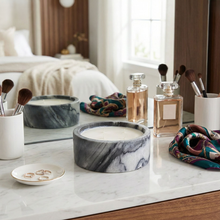 Hazel Amber & Oak Marble Candle