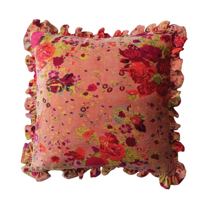 Velvet Floral pillow - 13 Hub Lane   |  