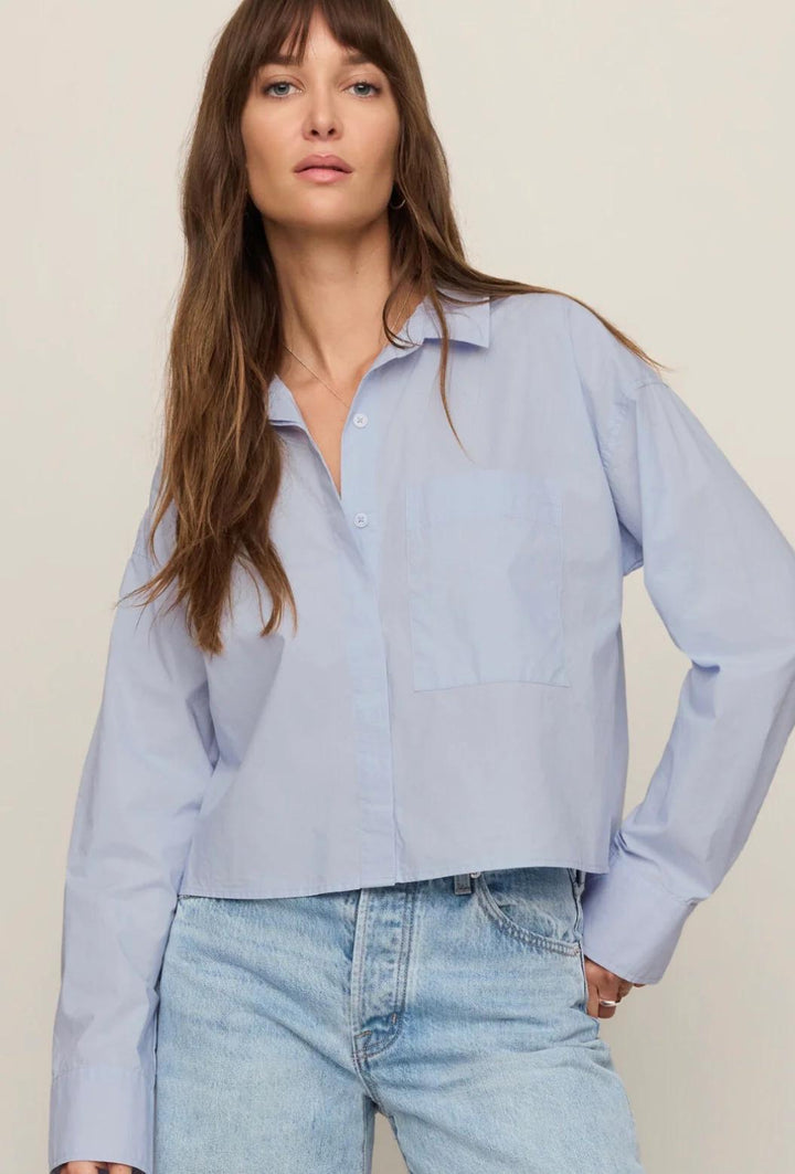 Favorite Button-Up Top, Hamptons Blue