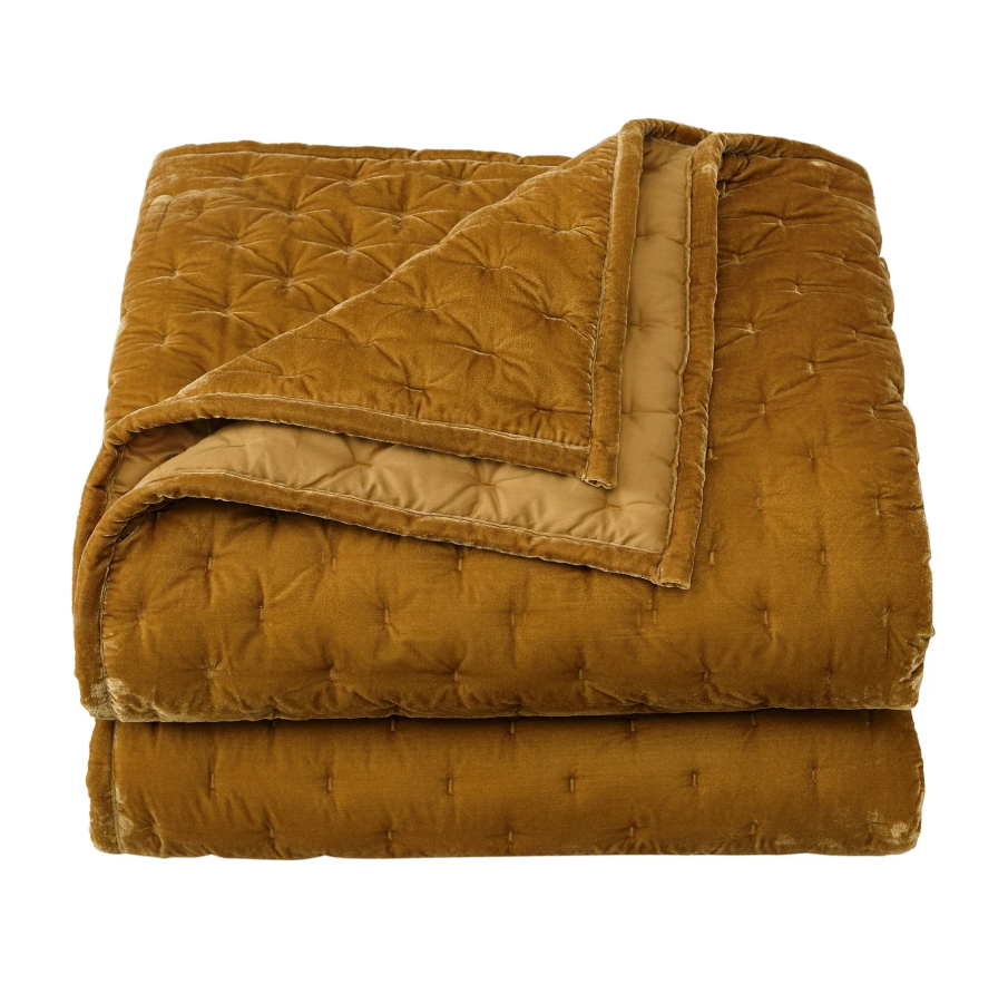 Stella Faux Silk Velvet, Saffron - 13 Hub Lane   |  