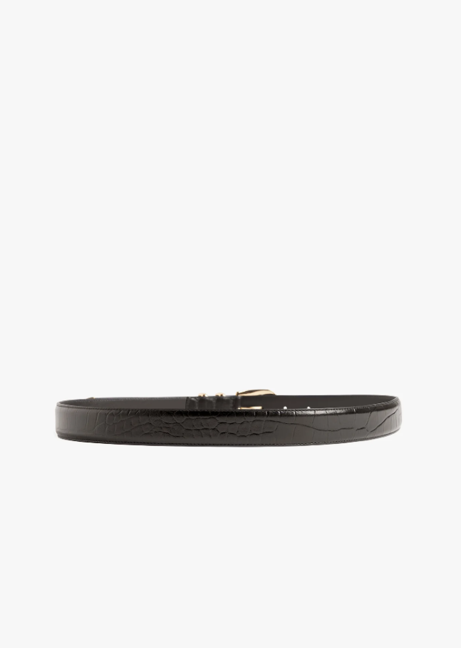 Favorite Daughter Jordan Croc Embossed Belt, Brown & Gold - 13 Hub Lane   |  Leather Belts