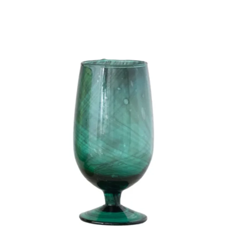 Hand Blown Stemmed Drinking Glass - 13 Hub Lane   |  Drinking Glasses