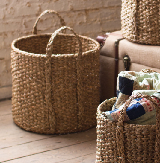 Kalalou Braided Seagrass Storage Basket - Thumbnail 3