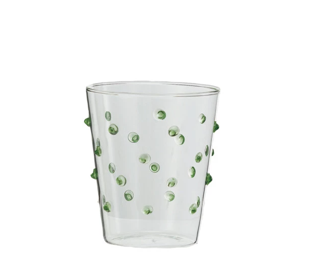 13 oz. Handmade Drinking Glass w/ Raised Dots