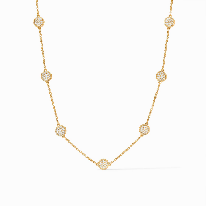 Julie Vos Windsor Delicate Station Necklace, Pavé Cubic Zirconia
