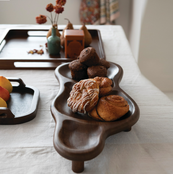 Mango Wood Sectioned Organic Serving Tray