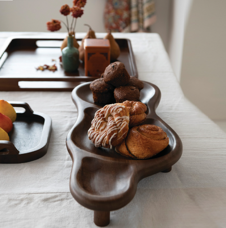 Mango Wood Sectioned Organic Serving Tray