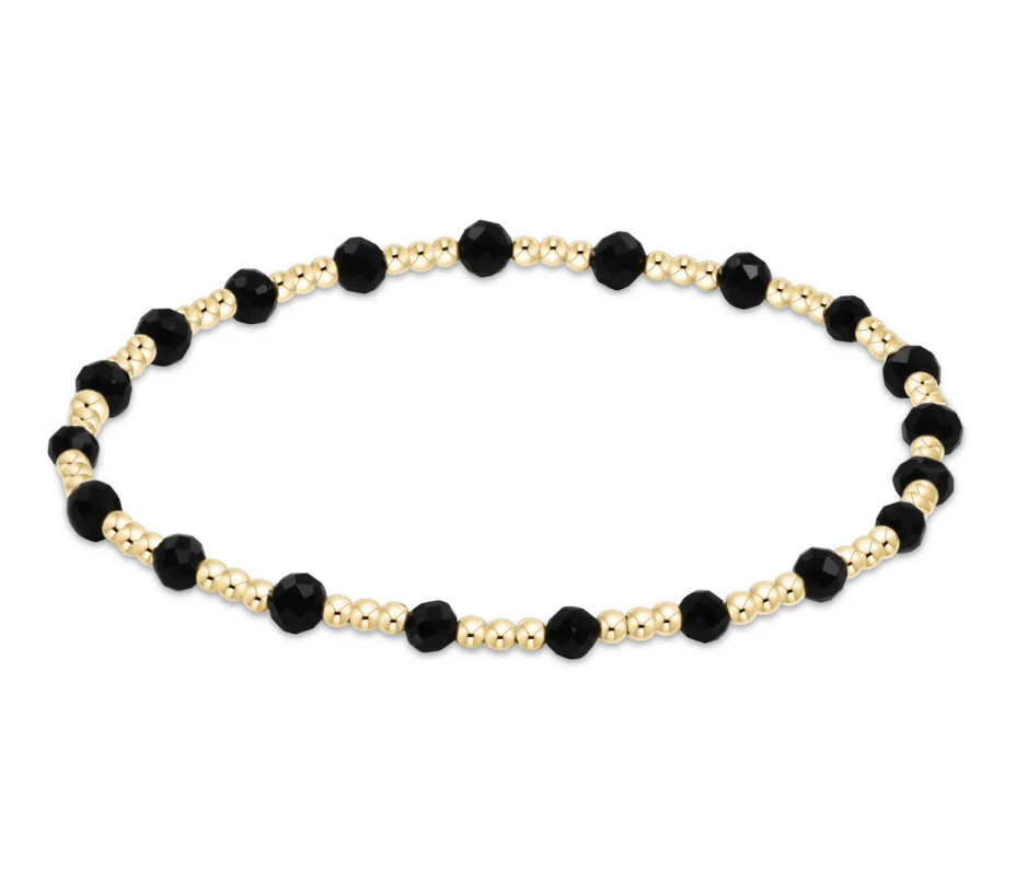 enewton Gemstone Gold Sincerity - Pattern 3mm Bead Bracelet - Faceted Onyx - 13 Hub Lane   |  Beaded Bracelets