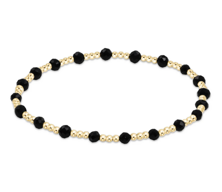 enewton Gemstone Gold Sincerity - Pattern 3mm Bead Bracelet - Faceted Onyx - 13 Hub Lane   |  Beaded Bracelets