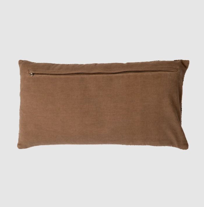 Waffle Weave Leather Lumbar, Cognac