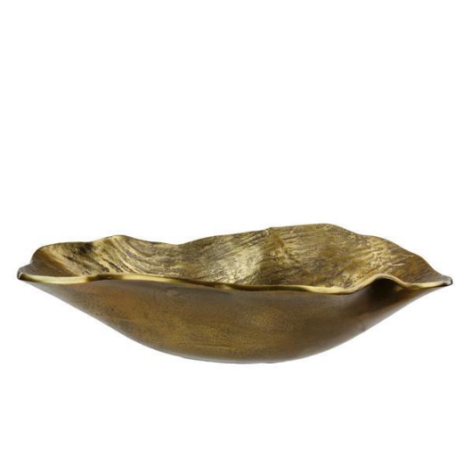 Aluminum Wave Bowl, Antique Gold