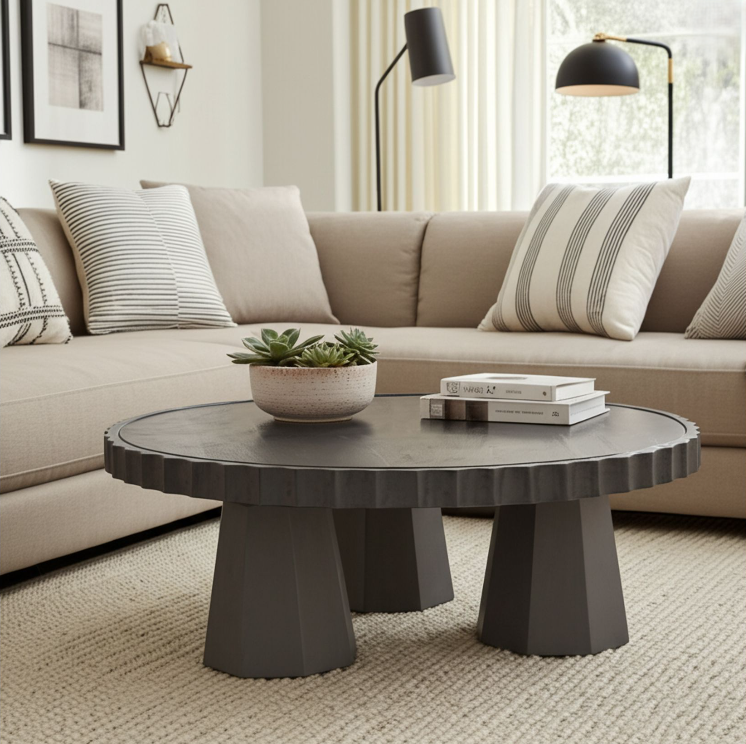 42" Luzia Metallic Marble Coffee Table
