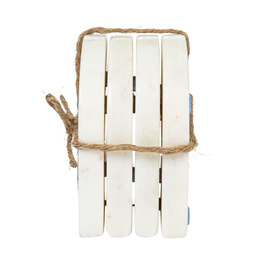 S/4 Arched White Marble Coasters - 13 Hub Lane   |  