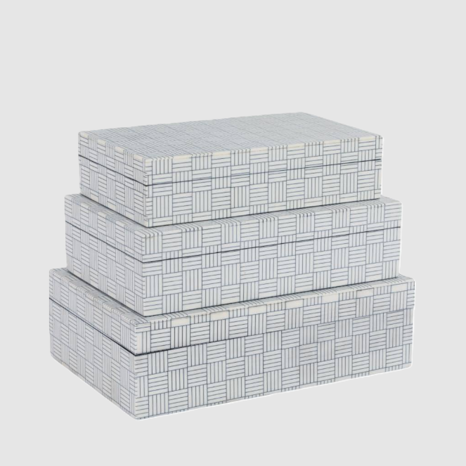 13 Hub Lane Checkerboard Etched Box