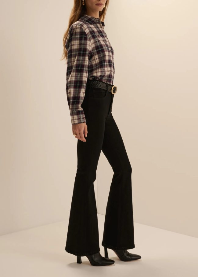 The Boyfriend Shirt, Midnight Cream Plaid