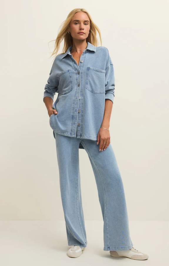 Hunter Knit Denim Pants, Ocean Air Indigo - 13 Hub Lane   |  Loungewear Bottoms