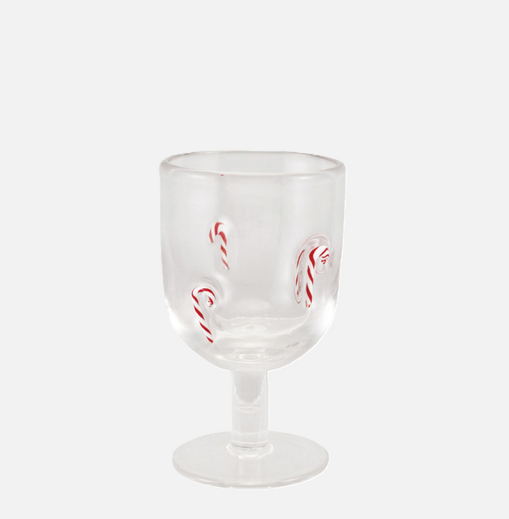 10oz. Stemmed Wine Glass w/ Embedded Holiday Icons