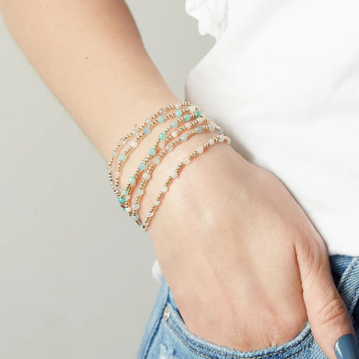 enewton Gemstone Gold Sincerity - Pattern 3mm Bead Bracelet - Faceted Onyx - 13 Hub Lane   |  Beaded Bracelets