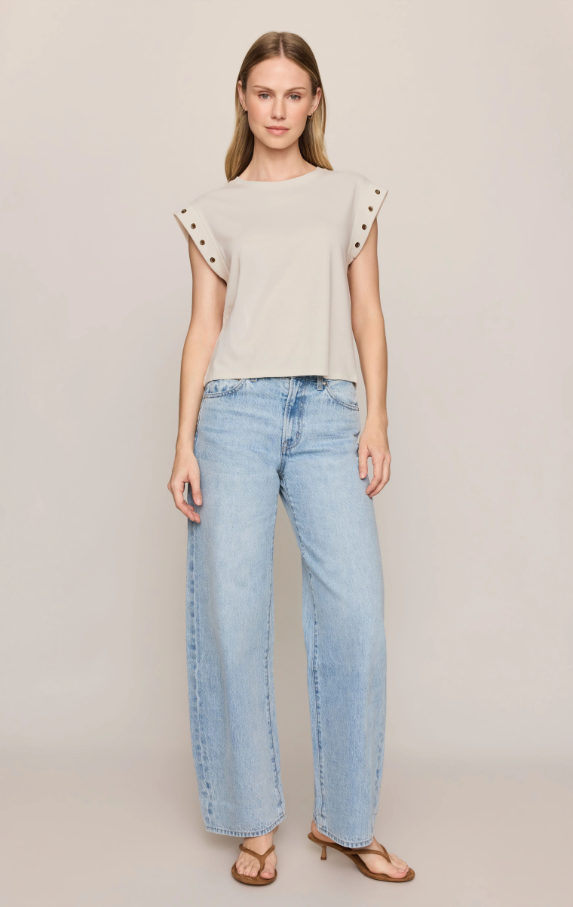 Camino Grommet Muscle Tee, Sandstone