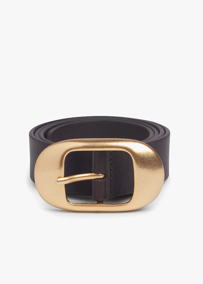 Favorite Daughter Skinny Jean Belt, Dark Brown & Antique Brass - 13 Hub Lane   |  Leather Belts