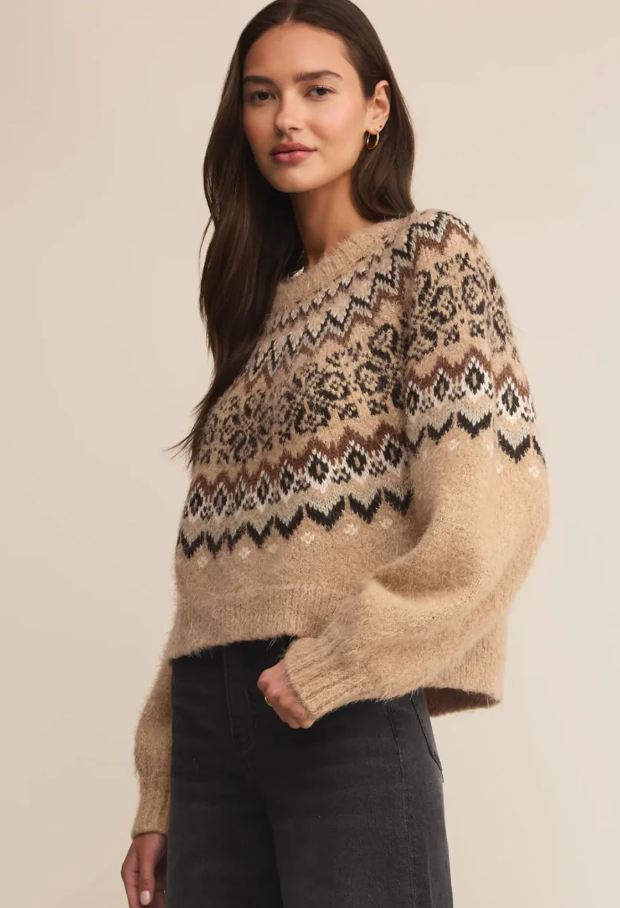 Kenaby Fair Isle Sweater, Oatmeal Heather - 13 Hub Lane   |  