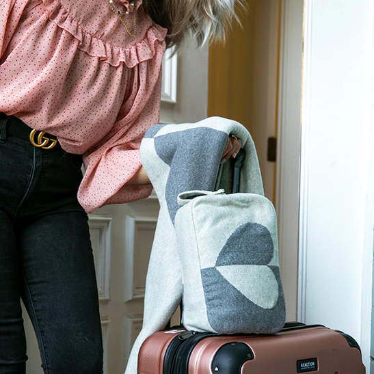 Travel Blanket Dual Hearty Heart Organic - 13 Hub Lane   |  Travel Blankets