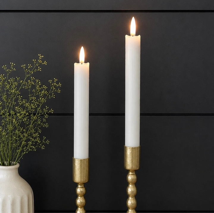 S/2 Led Taper Candles, White - 13 Hub Lane   |  